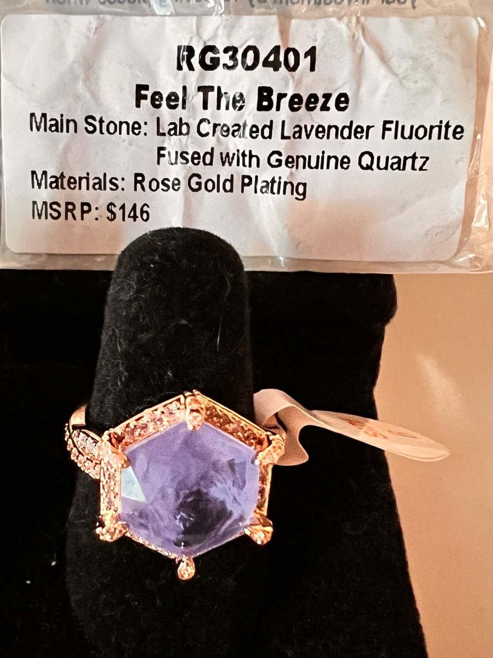 Bp ring “Feel The Breeze “ Lavender Fluorite